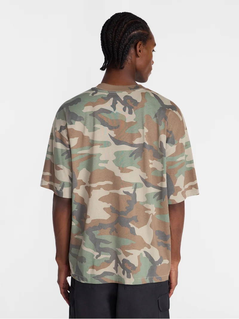 No Boundaries Men's Oversized Boxy Tee Shirt with Short Sleeves, XS-4XLT | Walmart (US)