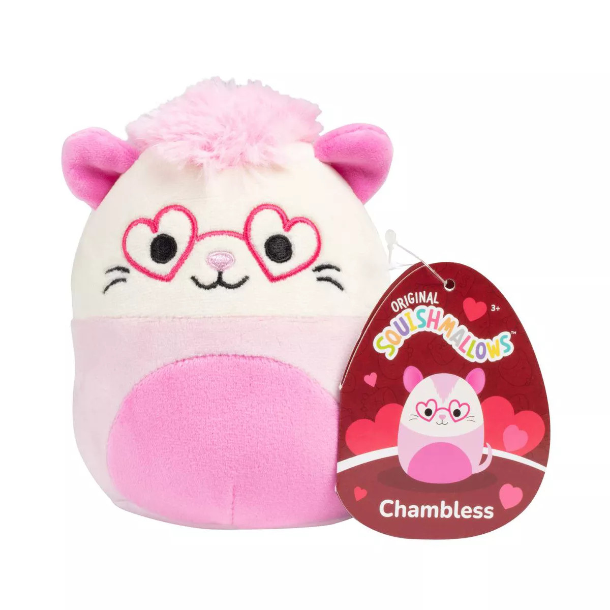 Squishmallows 5" Chambless the Pink Opossum with Heart Glasses- Jazwares Valentines Day Plush- Co... | Target