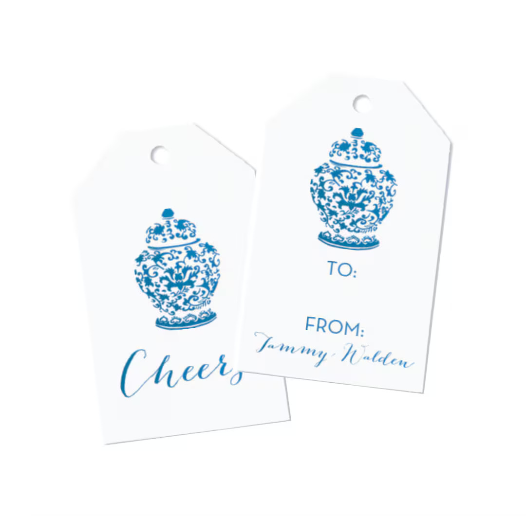Ginger jar tag, ginger jar stationery, gift tag, wine tag, reception gift tag, party favor tag, w... | Etsy (US)