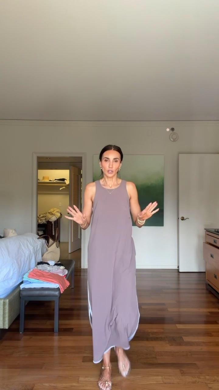 Athleta flowy dress, 40% off. I'm wearing size XS.
summer maxi dress, effortless vacation style, casual resort outfit, minimalist summer look, beach dinner outfit, maxi dress, resort wear, vacation outfit, neutral style, summer sandals

#LTKSaleAlert #LTKootd #LTKOver40