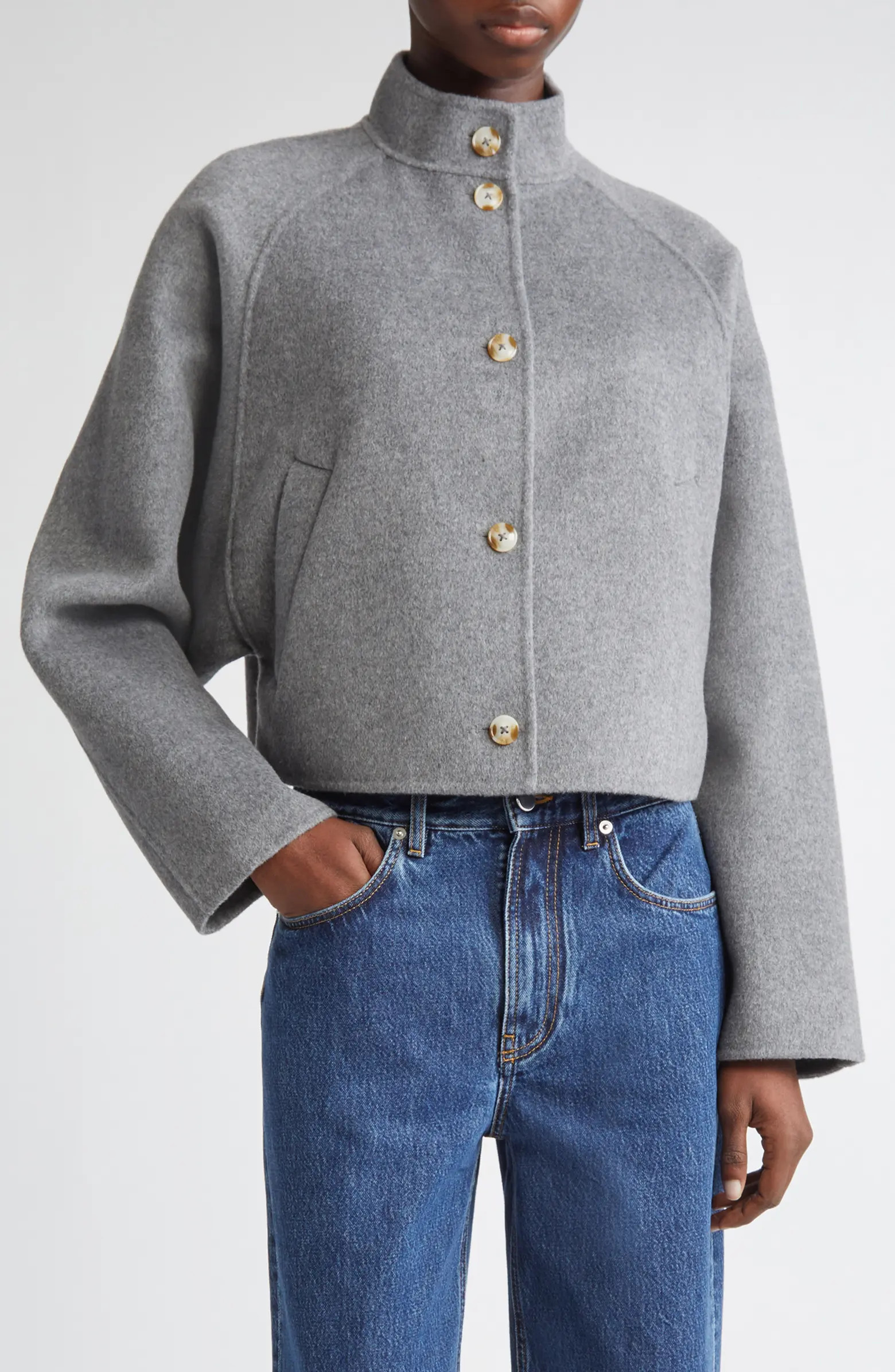 LOULOU DE SAISON Nyma Wool & Cashmere Felt Crop Jacket | Nordstrom | Nordstrom