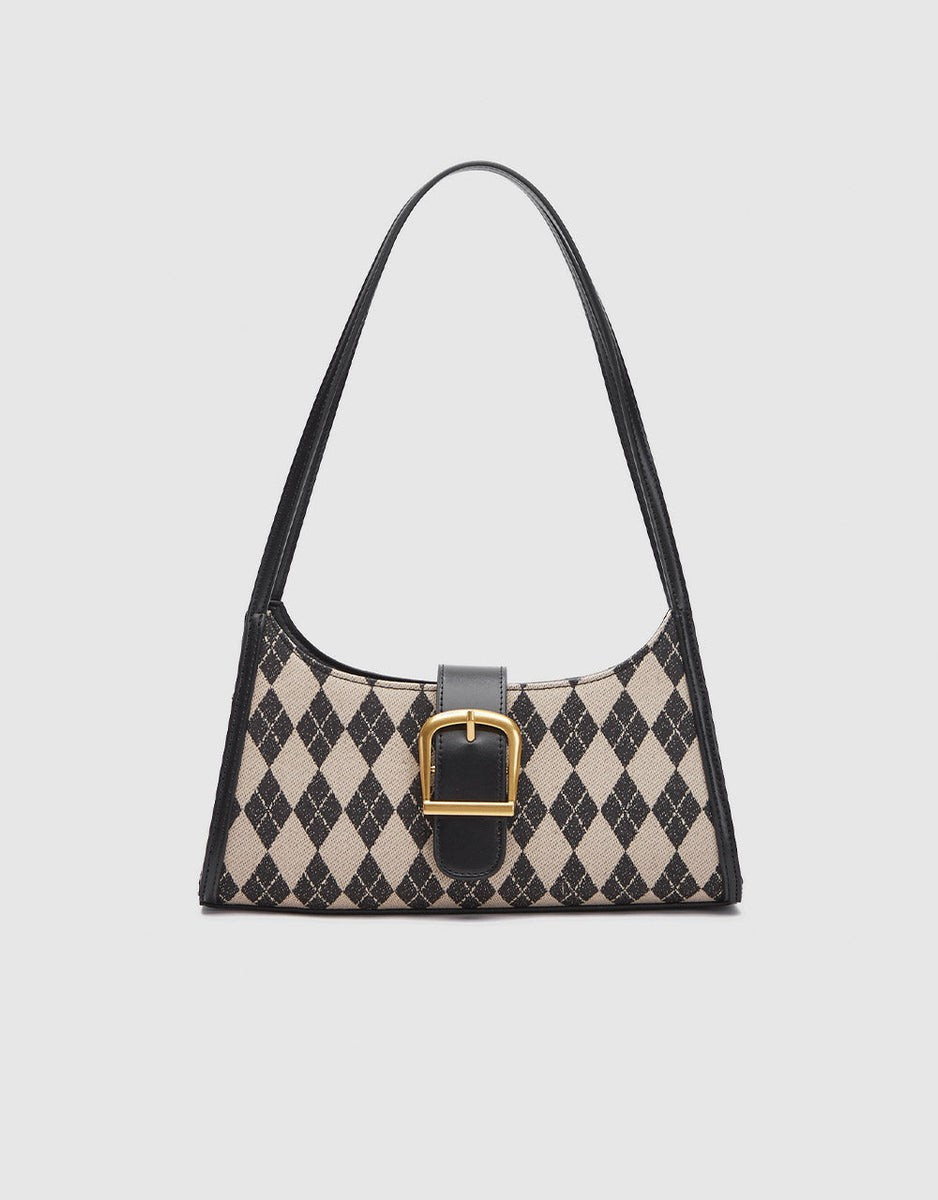 Argyle Buckle Detail Shoulder Bag | Urban Revivo