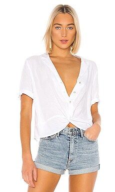 BCBGeneration Boxy Button Down in Optic White from Revolve.com | Revolve Clothing (Global)