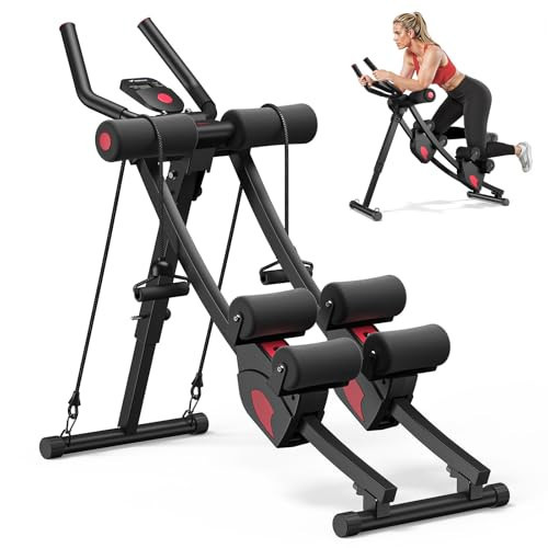 MERACH Ab Machine, Adjustable Ab Trainer Machine, AB Workout Equipment for Home Gym, Independent Dual Tracks for Mountain Climber, Foldable for Home Exercise, Load Capacity 440 LBS (Black) | Amazon (US)