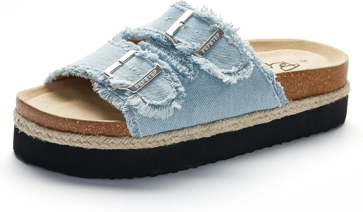 PepStep Slide Sandals for Women with Soft Cork Footbed and Strap, Ladies Fashion Platform Slide S... | Amazon (US)