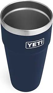 YETI Rambler 26 oz Stackable Cup, Vacuum Insulated, Stainless Steel with No Lid, Navy | Amazon (US)
