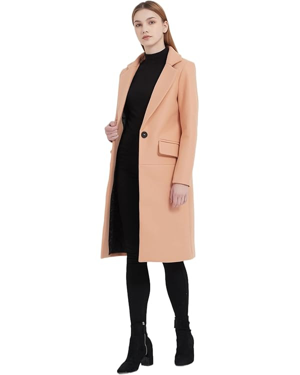 GETUBACK Women Trench Coat Long Sleeve Pea Coat Open Front Long Jacket Overcoat Outwear | Amazon (US)