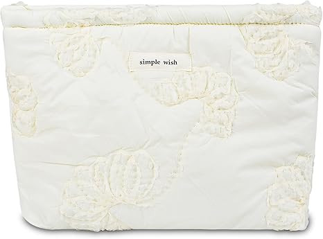 Quilted Cotton Makeup Bag, Puffy Coquette Cosmetic Pouch for Women Teens Girls, Large Travel Toil... | Amazon (US)