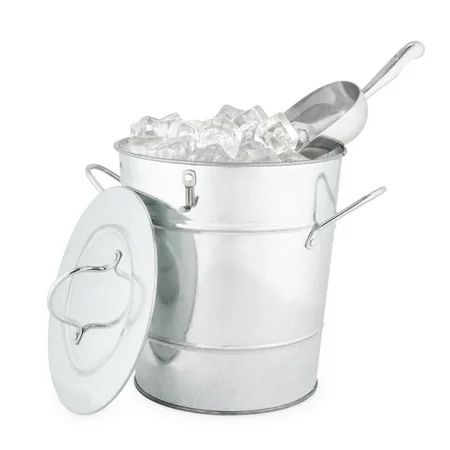 Twine Insulated Ice Bucket With Lid and Scooper - Galvanized Metal Bucket | Walmart (US)