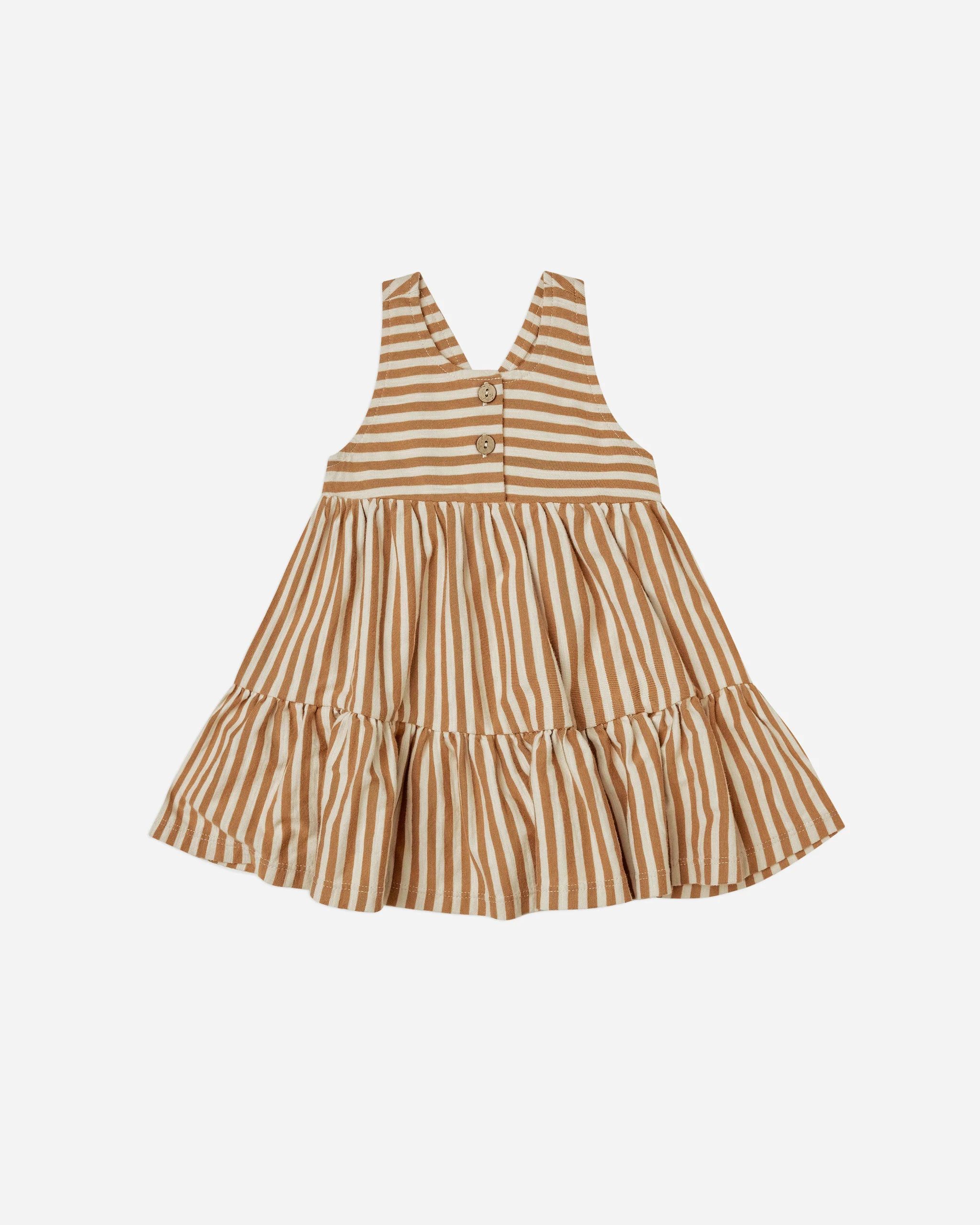 Ruby Swing Dress || Camel Stripe | Rylee + Cru
