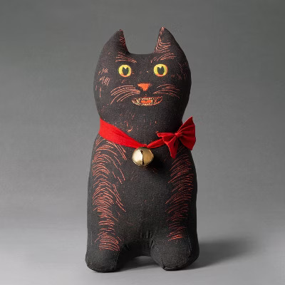 16"x8" Black Cat Novelty Plush Pillow - John Derian For Target | Target