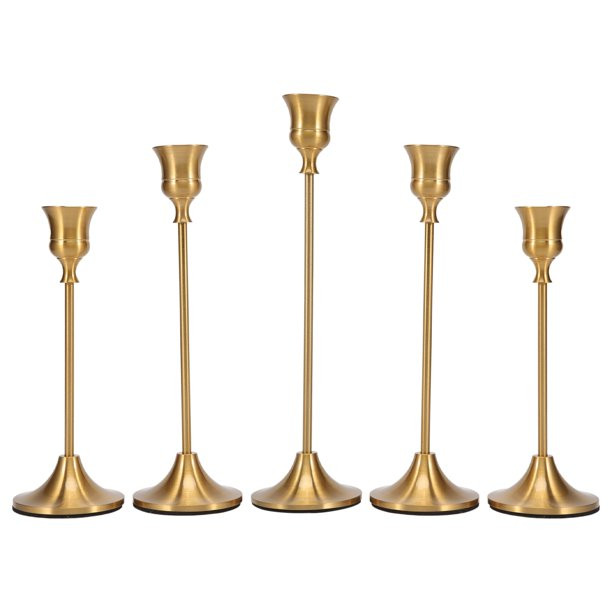 Vintage Decor Candlestick Holders Brass Gold Taper Candle Holders Metal Dinner Candle Holder for ... | Walmart (US)