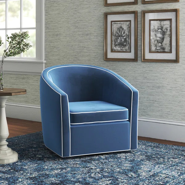 Lengby Velvet Swivel Barrel Chair | Wayfair North America