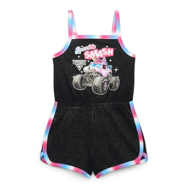 Monster Jam Toddler Girls Sleeveless Graphic Romper, Sizes 12M-5T | Walmart (US)