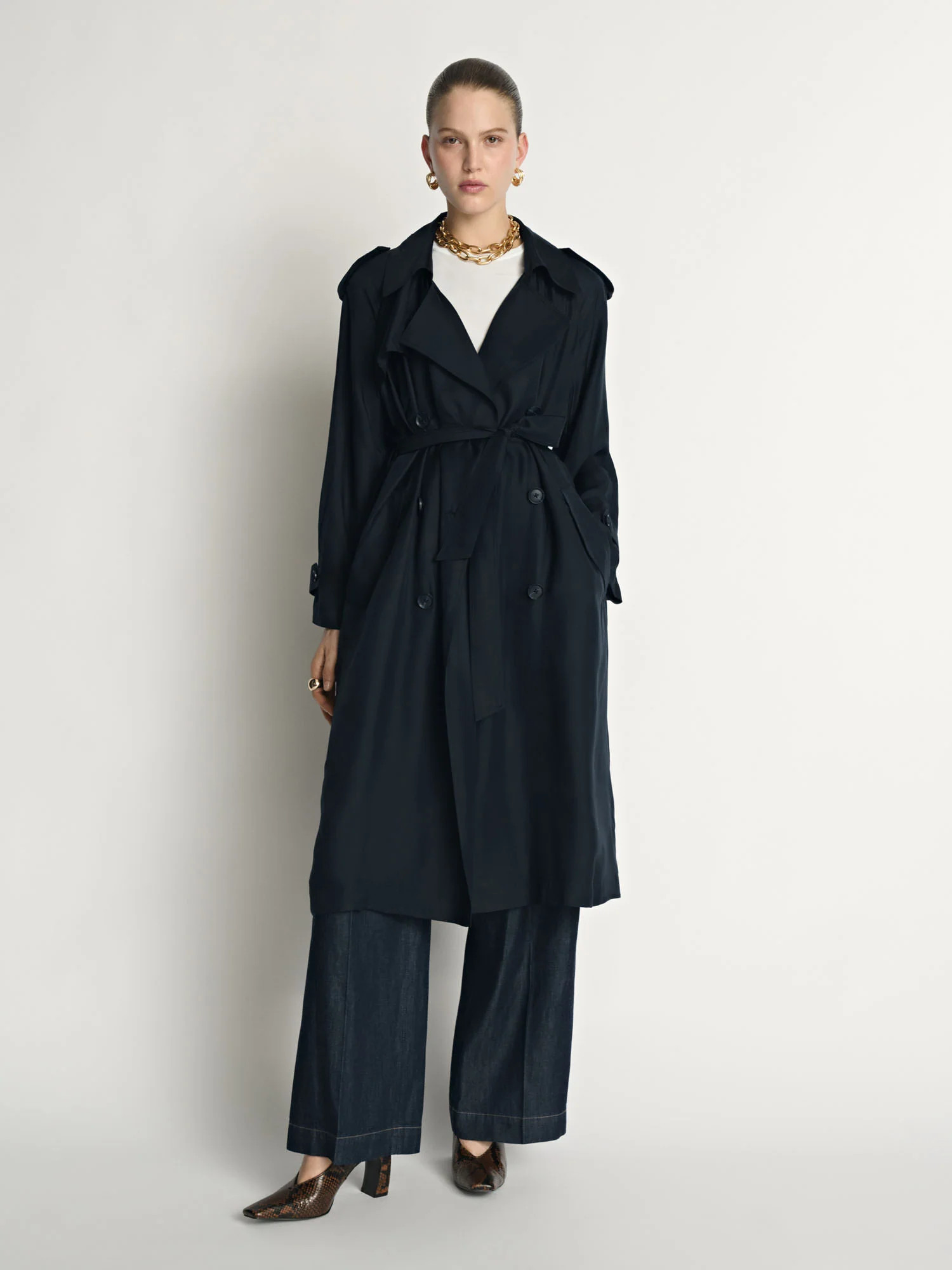 Drapey Twill Belted Trench | Veronika Maine AU