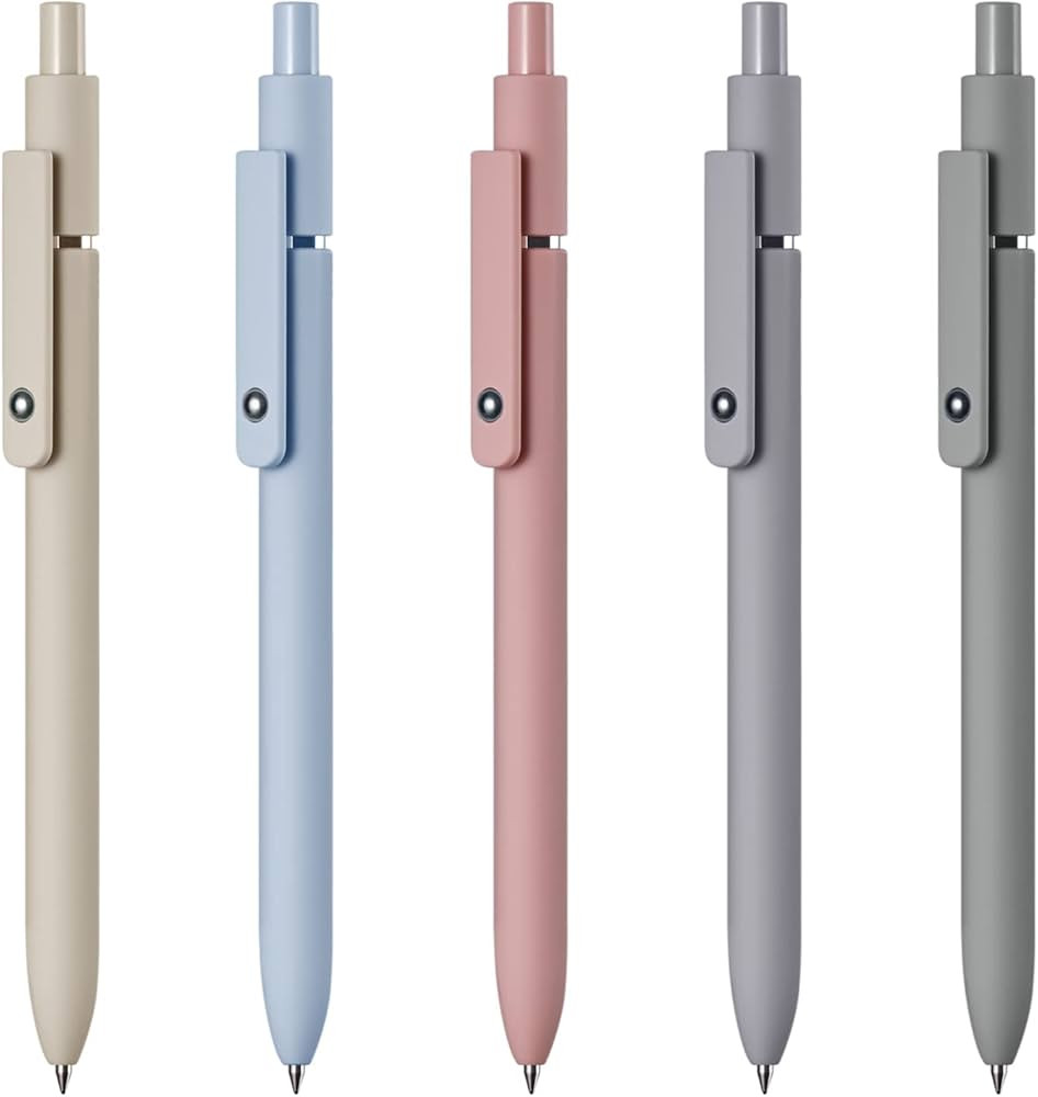 EEOYU 5pcs Gel Pens Quick Dry Ink Pens Fine Point Retractable Roller Ball Pens Black Ink Smooth W... | Amazon (US)