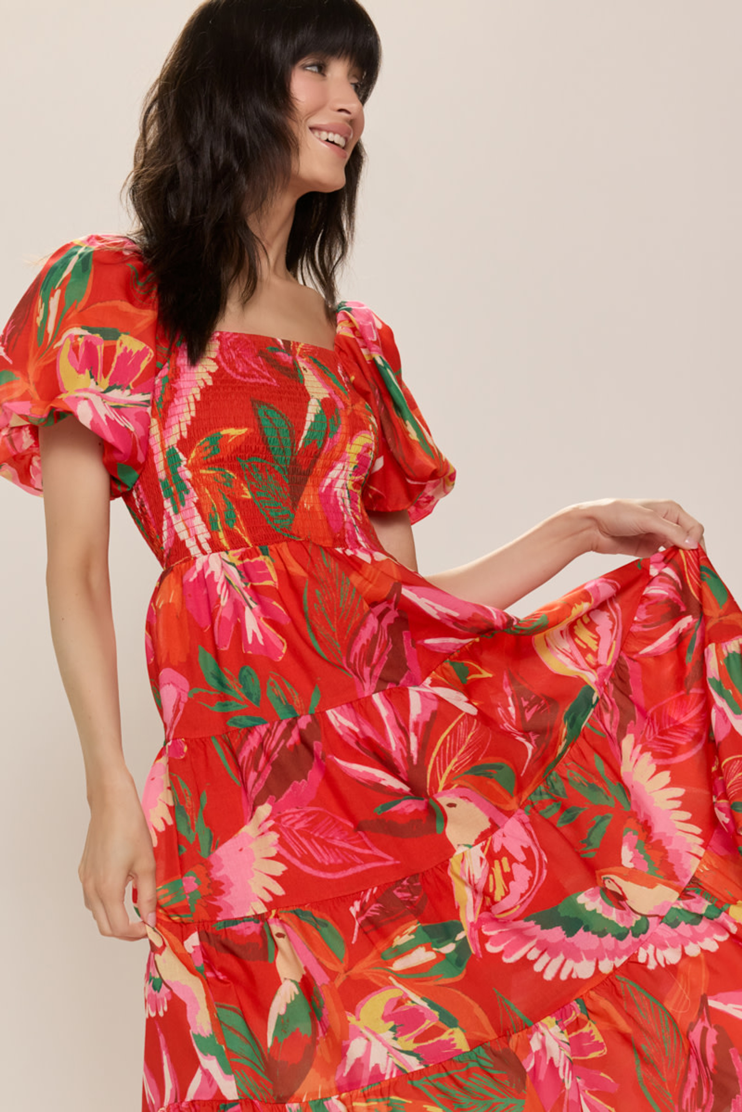 Veronica Tropical Print Midi Dress | Francesca's
