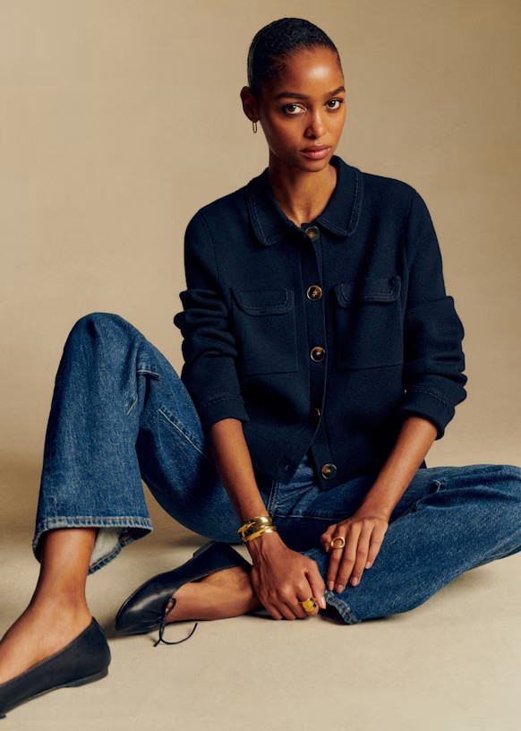 Betty Cardigan - Coral Red - Merino Wool - Sézane | Sezane Paris - US