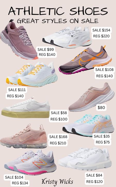 Inspiration for staying on track with fitness! Athletic shoes on sale! 👏👟
One of my favorite brands, Hoka’s (Kathy and I both have Hoka’s) on sale in two styles one is now $99 regular $140, additional style now $111 regular $140. 👍💕 
Great Nike looks on sale from $58-$168 originally $100-$220. 🤩✨
More cute styles as low as $35 👏👏👏
Let’s inspire each other to keep moving!💪🏻💃🏼💫



#LTKsalealert #LTKunder100 #LTKunder50