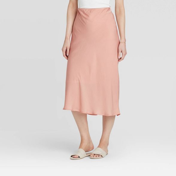 Women's Mid-Rise Satin Slip Skirt - A New Day™ | Target