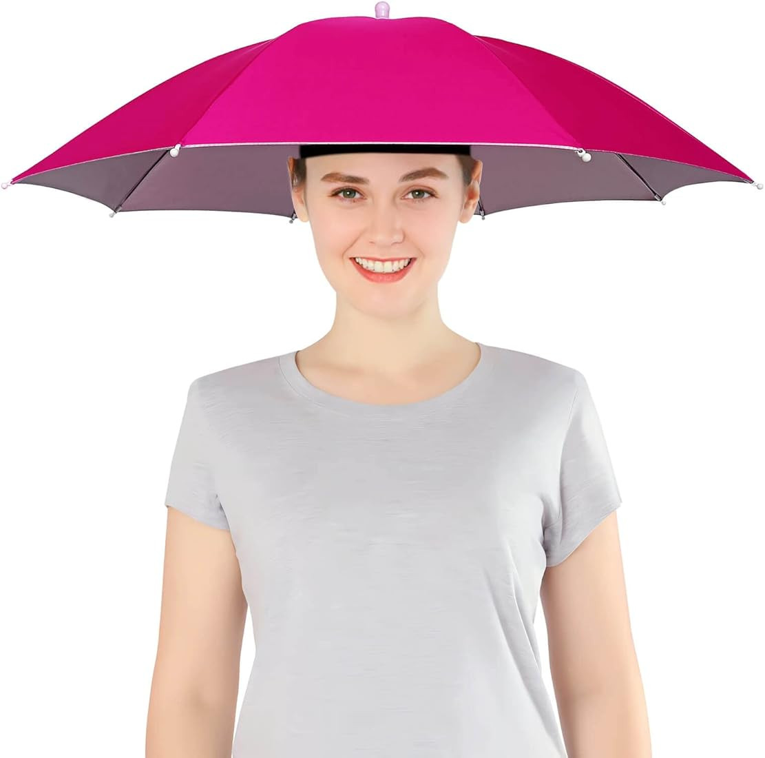 massmall Umbrella Hat Elastic headband Umbrella Hats for Women Men Hands Free Umbrella | Amazon (US)