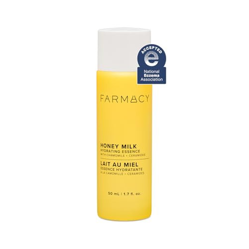Farmacy Honey Milk Face Essence - Hydrating Milky Toner with Honey, Ceramides + Chamomile - Helps Strengthen Skin Barrier + Replenish Moisture - Soothing + Calming Skincare (50ml) | Amazon (US)