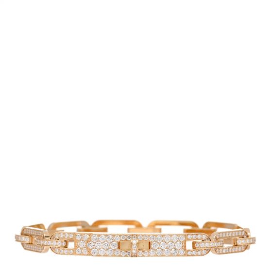 18K Yellow Gold Diamond Full Pave PM Kelly Chaine Bracelet XS | FASHIONPHILE (US)