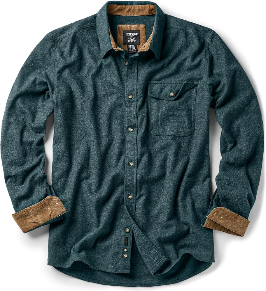 CQR Men's 100% All Cotton Button Down Flannel Shirts, Long Sleeve Brushed Warm Soft Casual Outdoo... | Amazon (US)