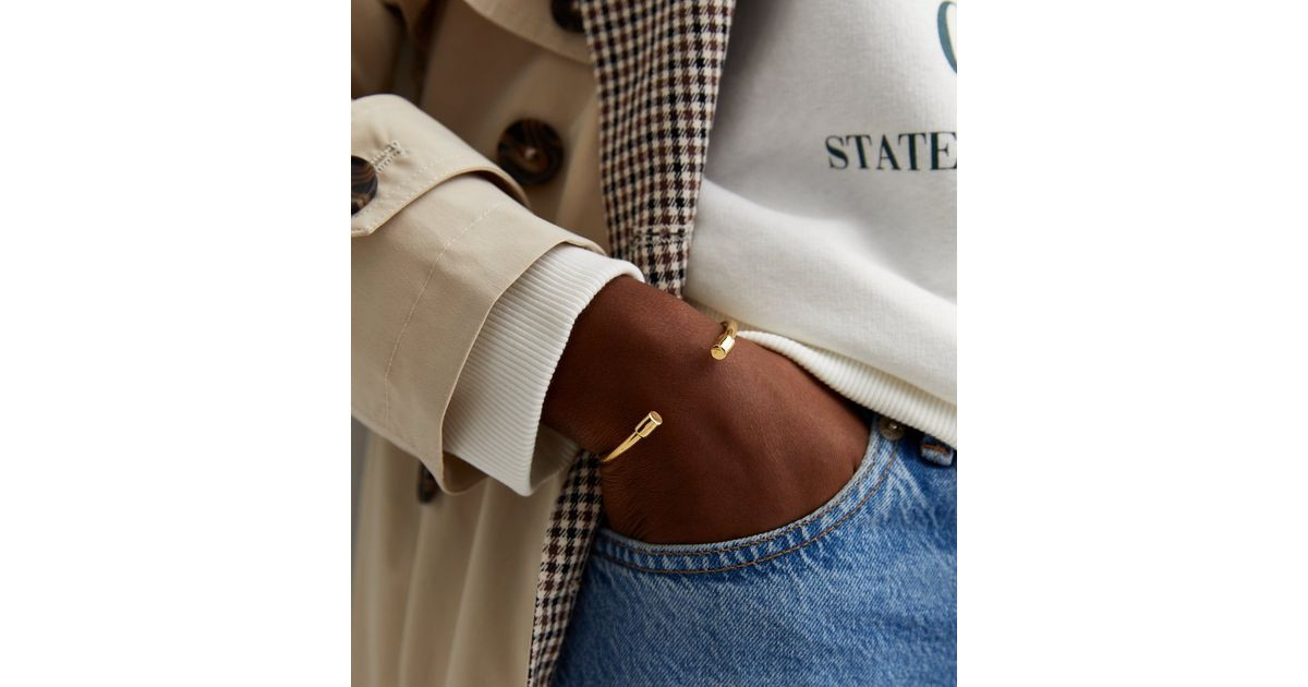 Real Gold Plate Cuff Bracelet | New Look | New Look (UK)