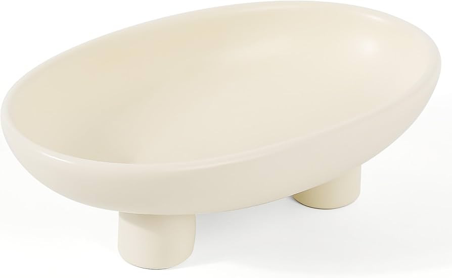 Fruit Bowl Three-Legs Ceramic Fruit Bowl for Kitchen Counter, 10 Inch Fruit Basket Decorative Can... | Amazon (US)