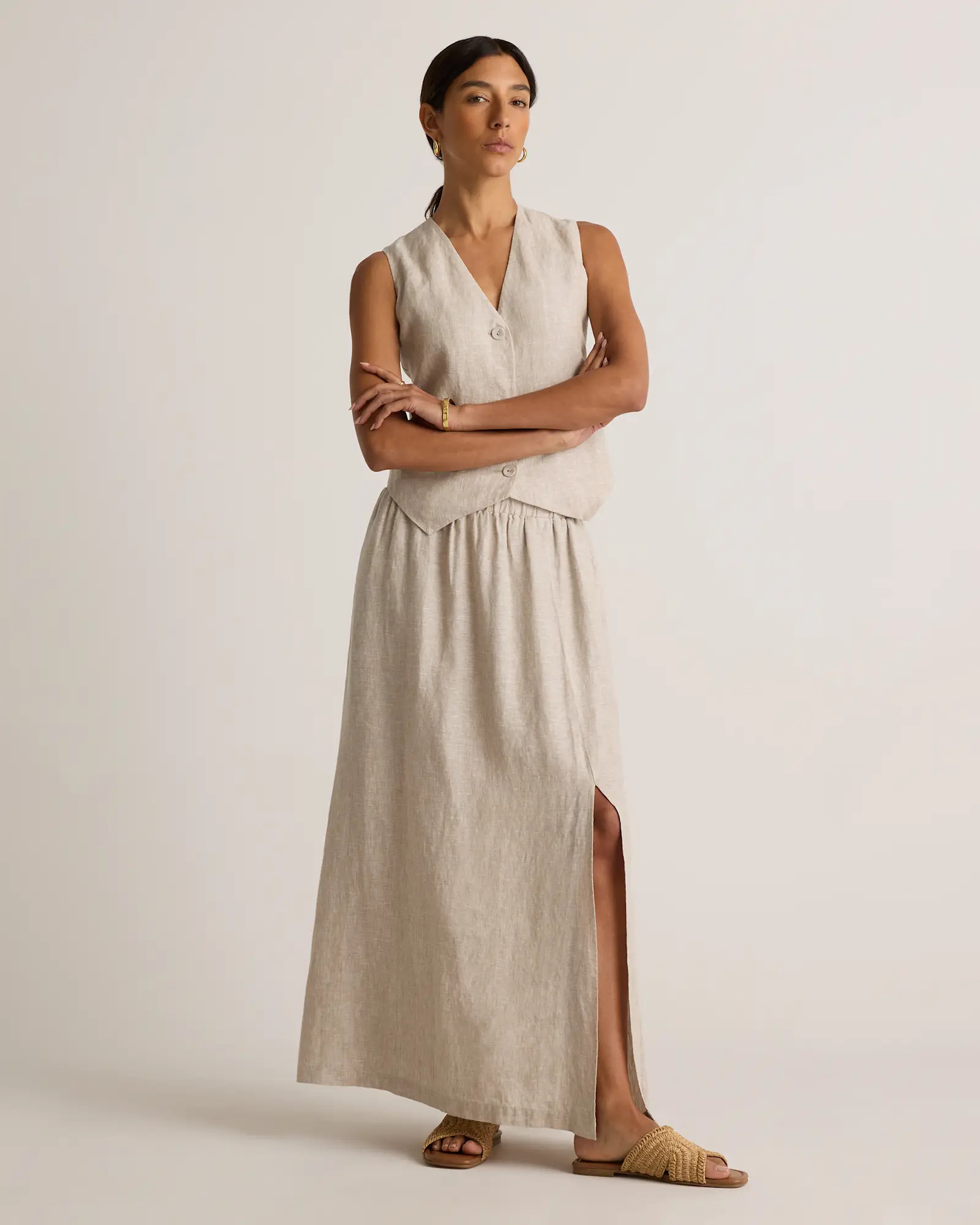 100% European Linen Maxi Skirt | Quince