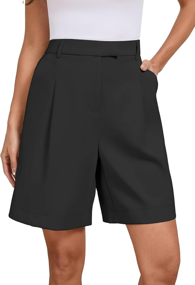 Famulily Women Summer Wide Leg Shorts High Waisted Casual Bermuda Shorts Black L : Amazon.ca: Clo... | Amazon (CA)