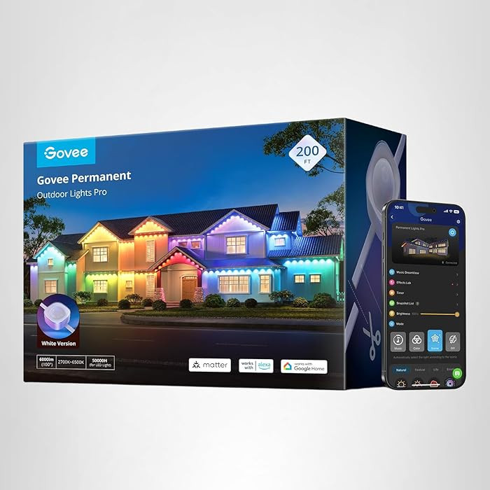 Govee Permanent Outdoor Lights Pro, 200ft with 120 RGBIC LED Lights for Daily and Accent Lighting... | Amazon (US)