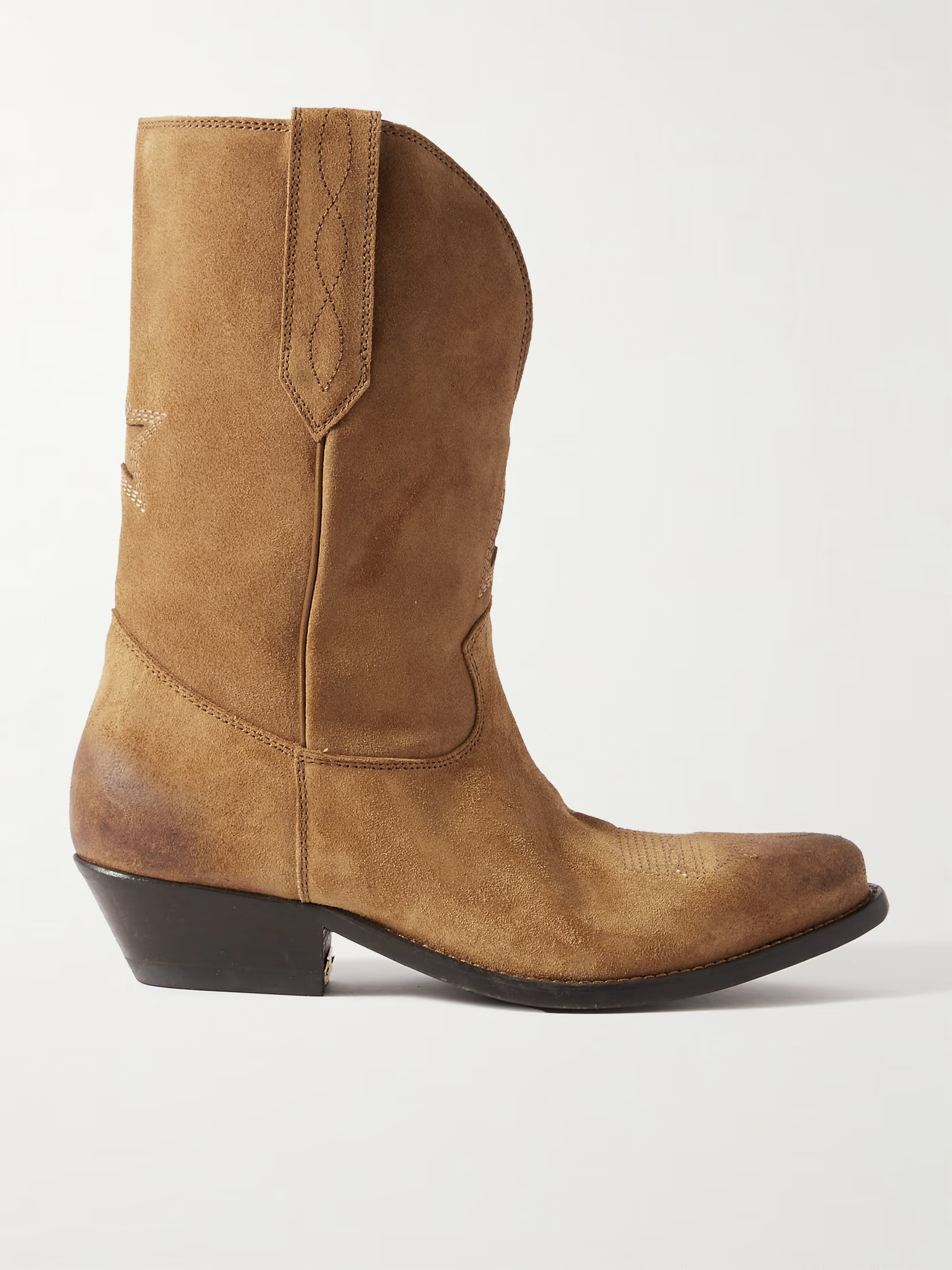 Low Wish Star suede cowboy boots | NET-A-PORTER (US)