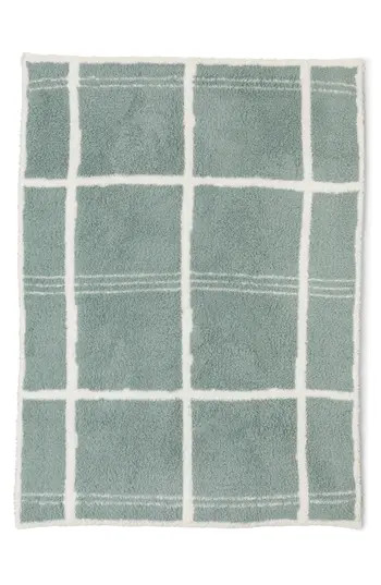 Barefoot Dreams® CozyChic® Windowpane Check Stroller Blanket in Sage Green/Cream at Nordstrom Rack | Nordstrom Rack