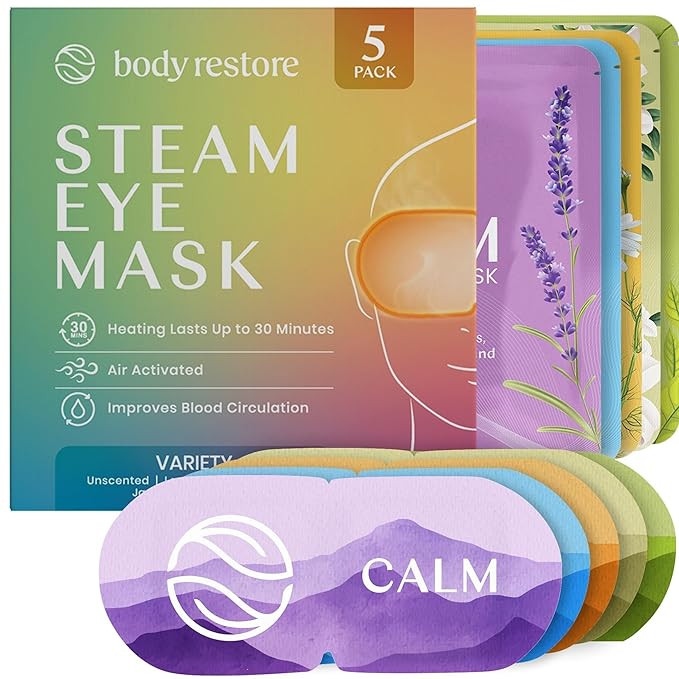 Body Restore Heated Eye Mask for Dry Eyes 5 Pack – Self Heating Warm Compress, Valentines Day G... | Amazon (US)