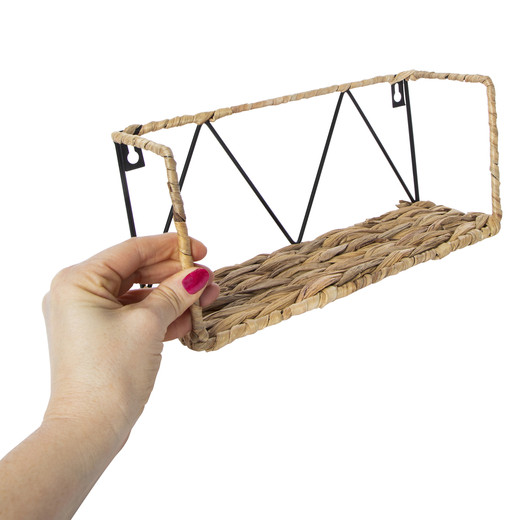 metal & water hyacinth shelf 11in | Five Below