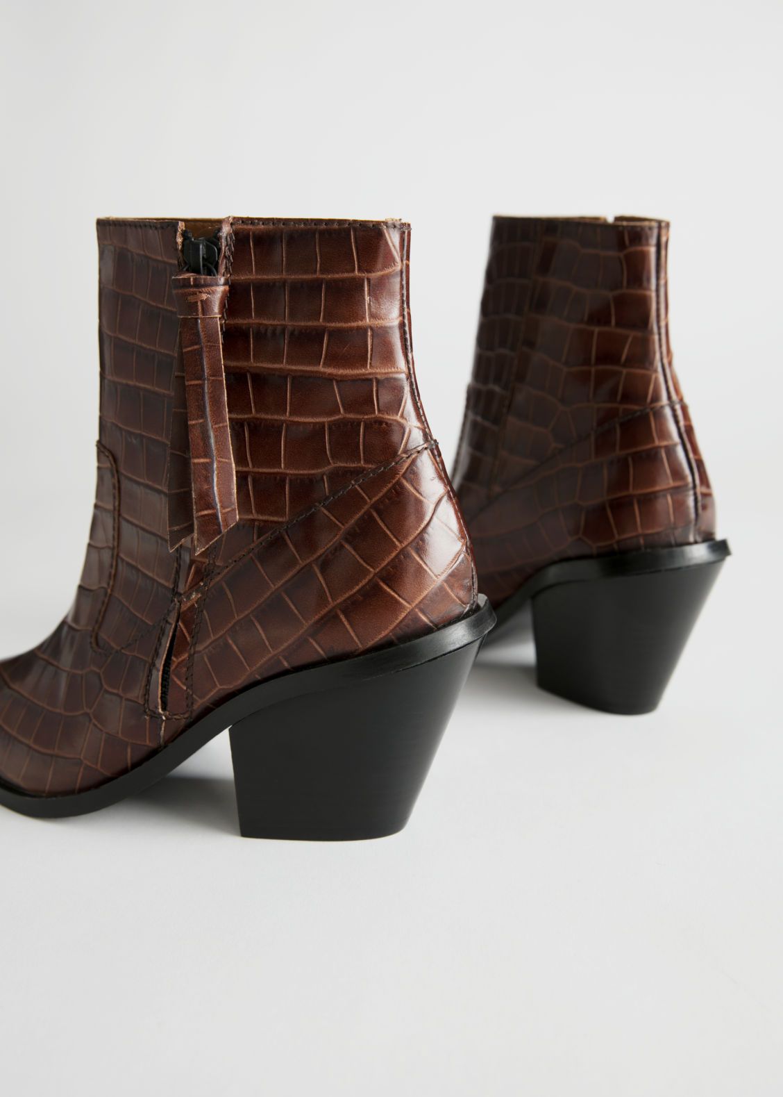 Croc Leather Cowboy Ankle Boots | & Other Stories (EU + UK)