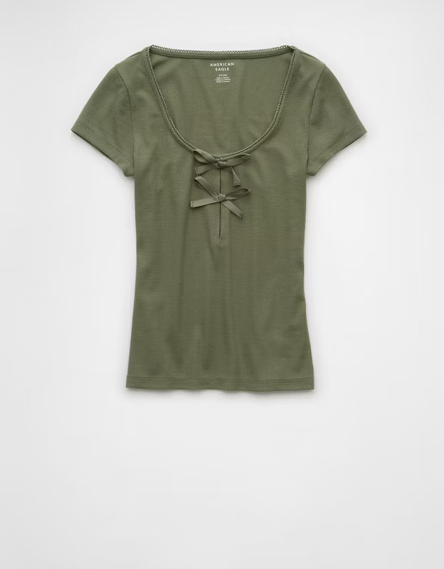 AE Bow Front T-Shirt | American Eagle Outfitters (US & CA)
