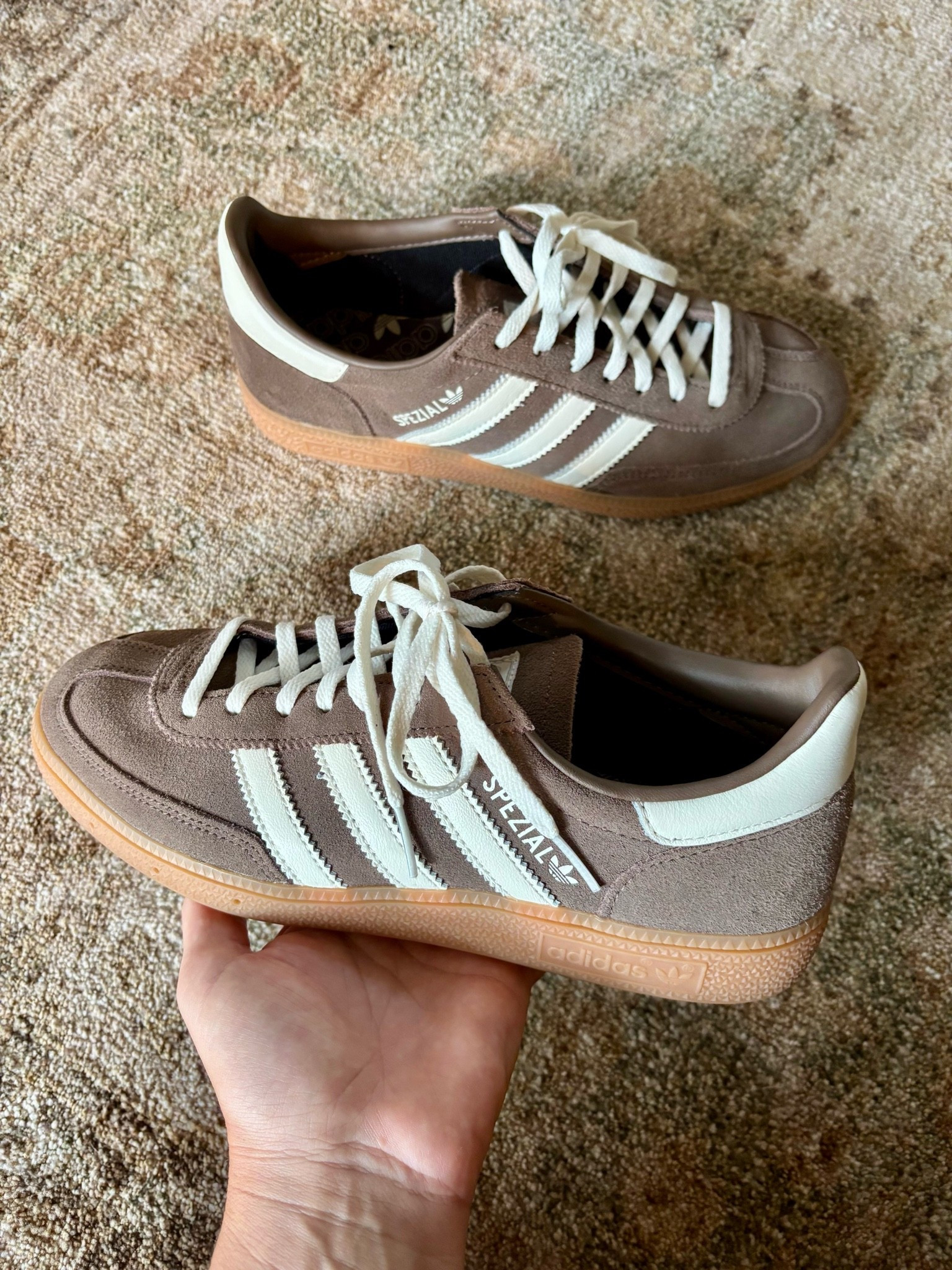 My go-to fall sneakers are back in stock! 🤎 The Handball Spezial comes in multiple colors (shown here in my favorite chocolate brown), are so comfortable, and go with SO much. Definitely a fall staple in my closet!

#LTKootd #LTKSeasonal #LTKmomlife