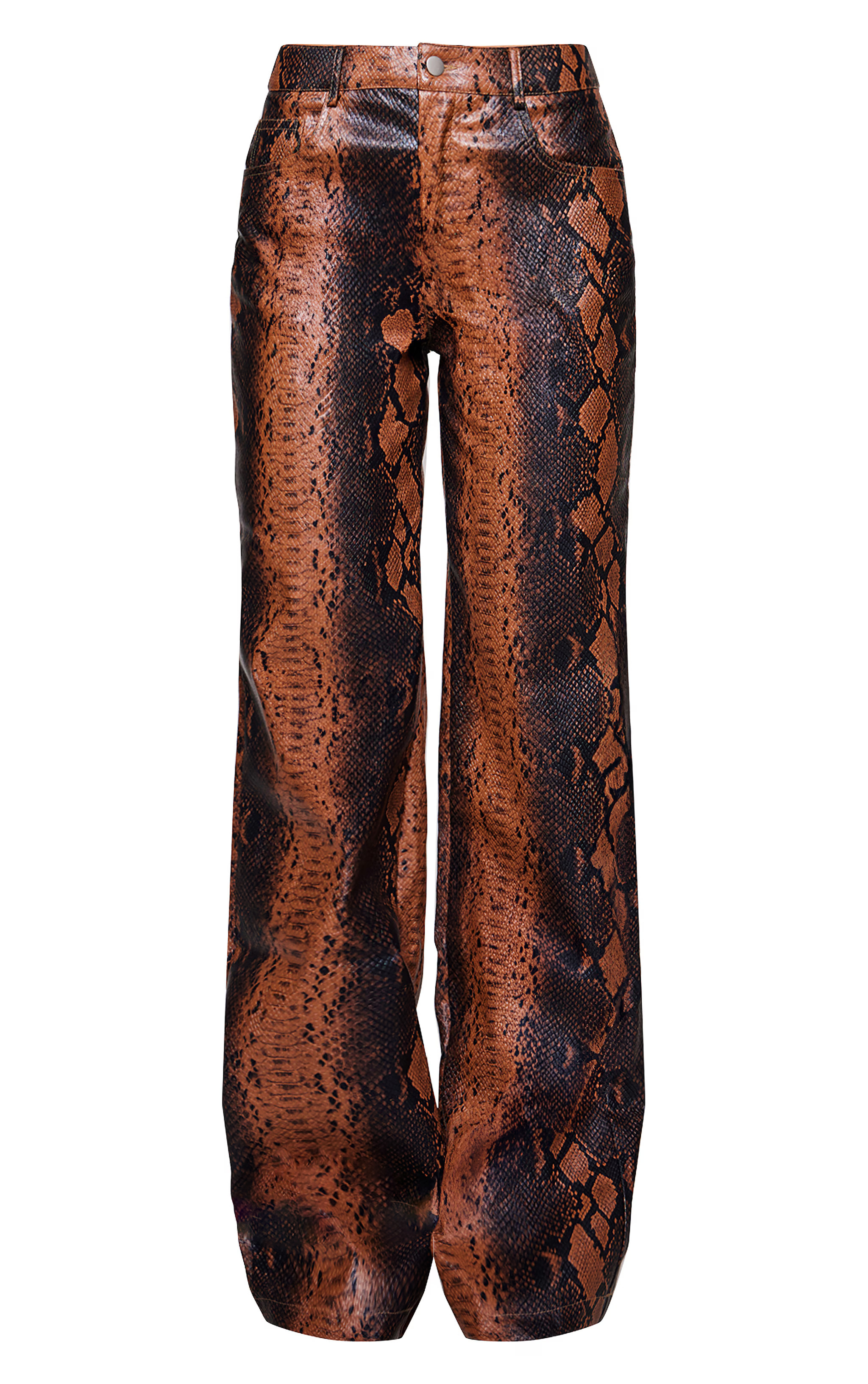 Brown Faux Snakeskin Pants | PrettyLittleThing US