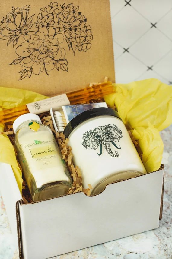 Boho Elephant Gift Set  Soy Candle & Lemonade Sunshine Box | Etsy | Etsy (US)