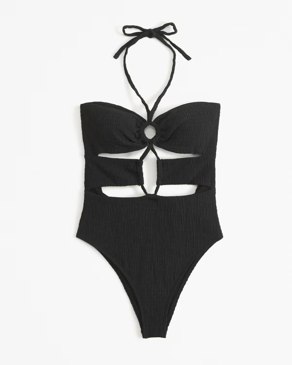 Women's Halter O-Ring One-Piece Swimsuit | Women's Swimwear | Abercrombie.com | Abercrombie & Fitch (US)
