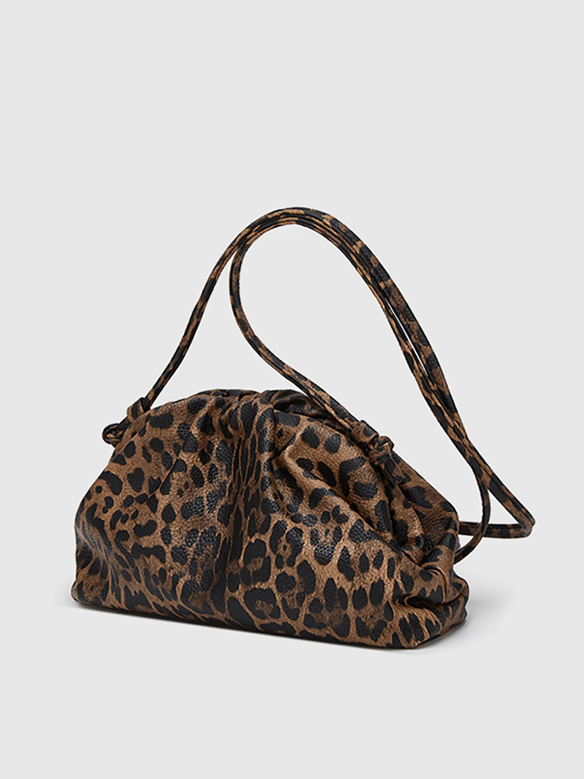 Leopard Print Ruched Cloud Bag | Commense