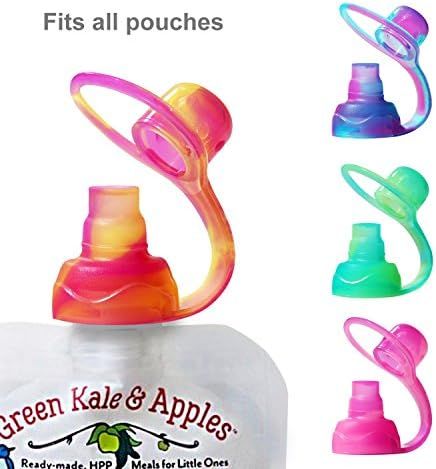 ChooMee SoftSip Food Pouch Tops | 4 CT | Swirl Colors | Amazon (US)