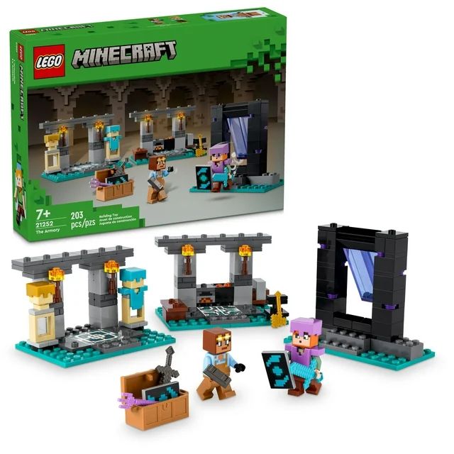 LEGO Minecraft The Armory Building Set, Includes Popular Minecraft Figures Alex and Armorsmith, A... | Walmart (US)