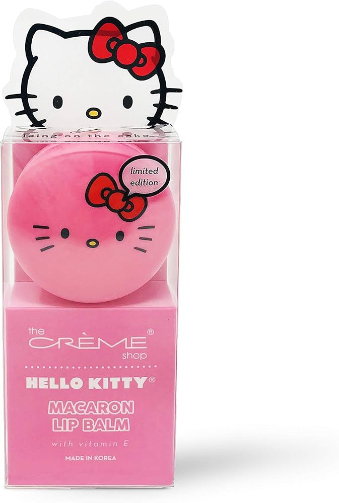 The Crème Shop x Sanrio Hello Kitty Macaron Lip Balm (Hello Kitty Icing On The Cake) Korean Cute... | Amazon (US)