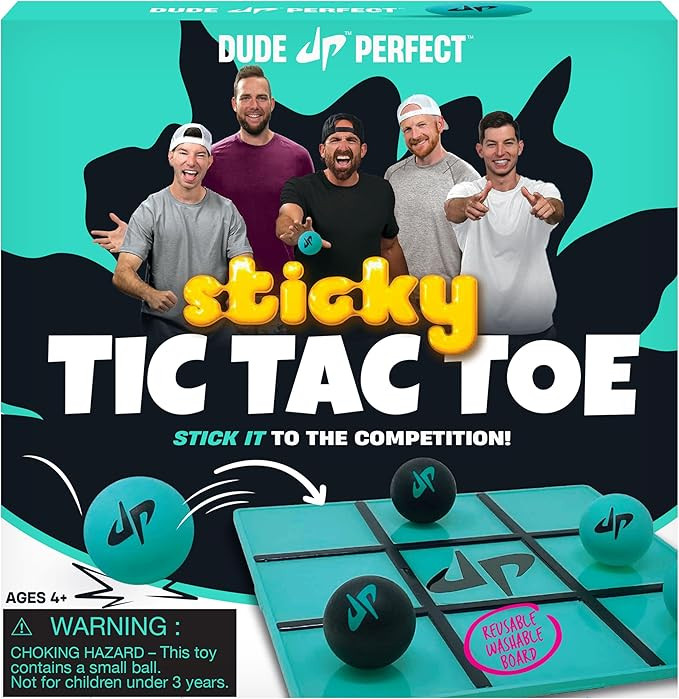 Dude Perfect Sticky Tic Tac Toe, Kids Tabletop Activity, for Family Game Night, Perfect for a Gif... | Amazon (US)