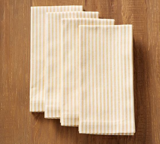 Wheaton Stripe Napkin, Set of 4 - Sunflower Yellow | Pottery Barn AU