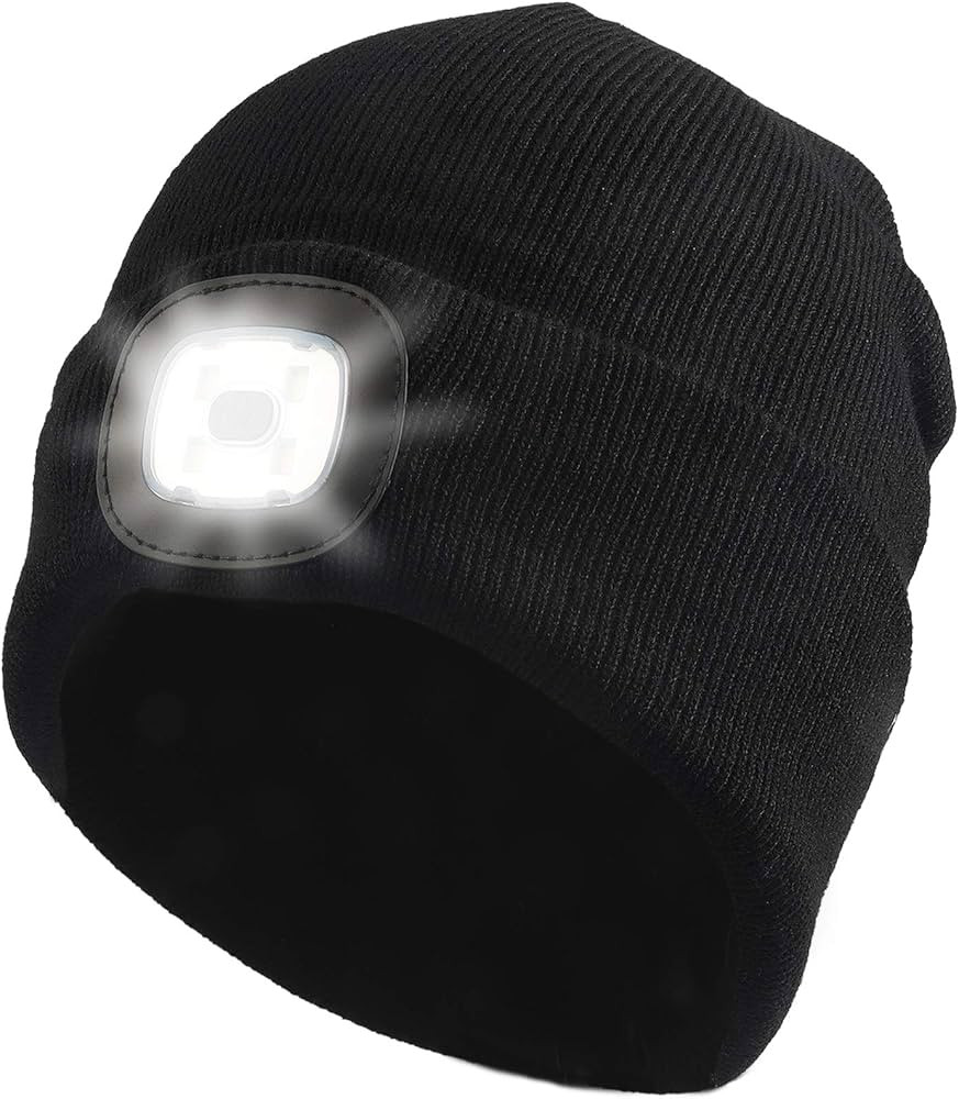 RIDEIWAKE Beanie Hat with Light Gifts for Men Dad Husband Him Headlamp Cap Winter Knitted Lighted... | Amazon (US)